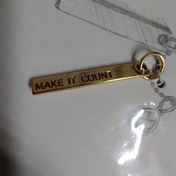 Benny and Ezra make it count goldtone bar necklace - Picture 4 of 4